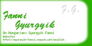 fanni gyurgyik business card